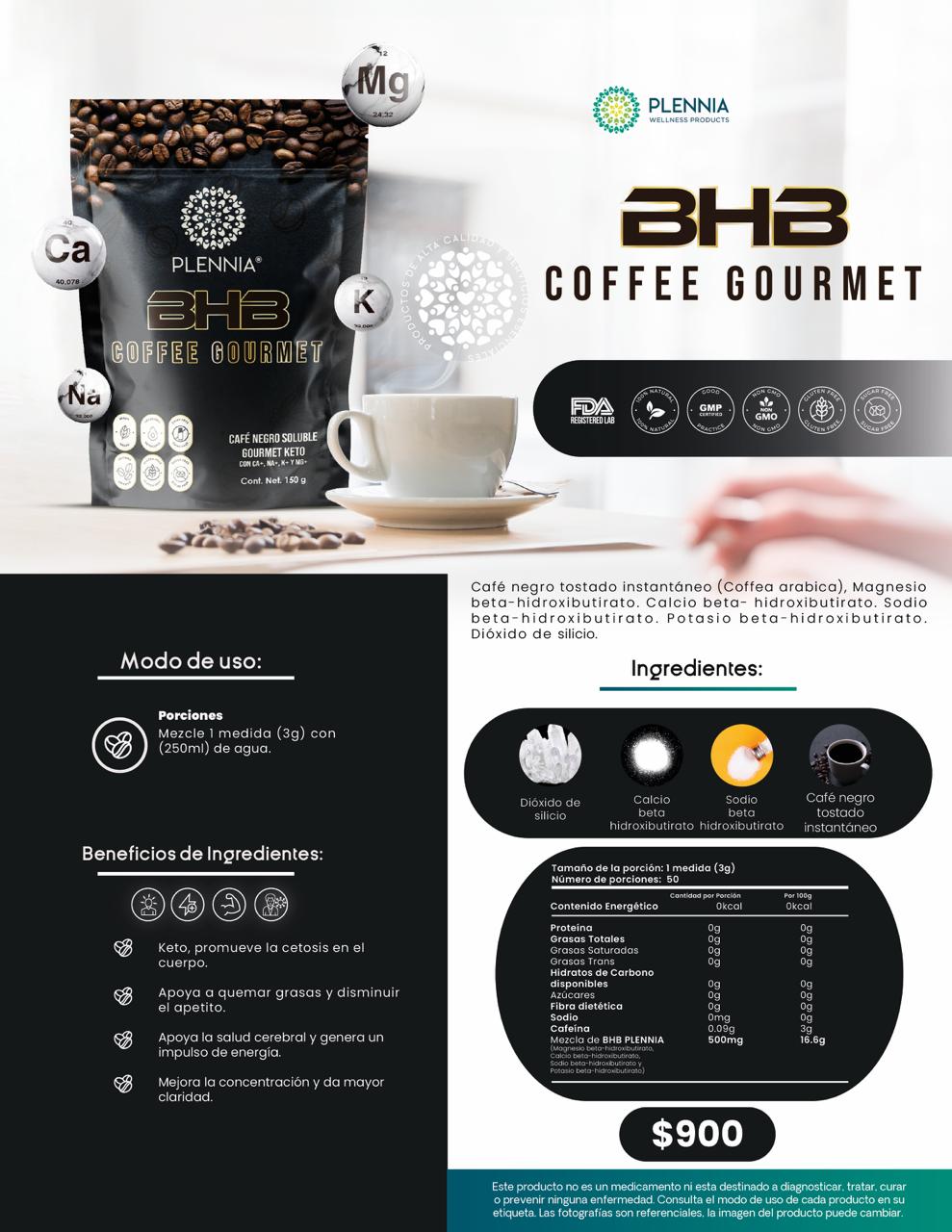 BHB Coffee | Café Keto con Sales BHB para Energía y Enfoque Mental - Plennia Mexico