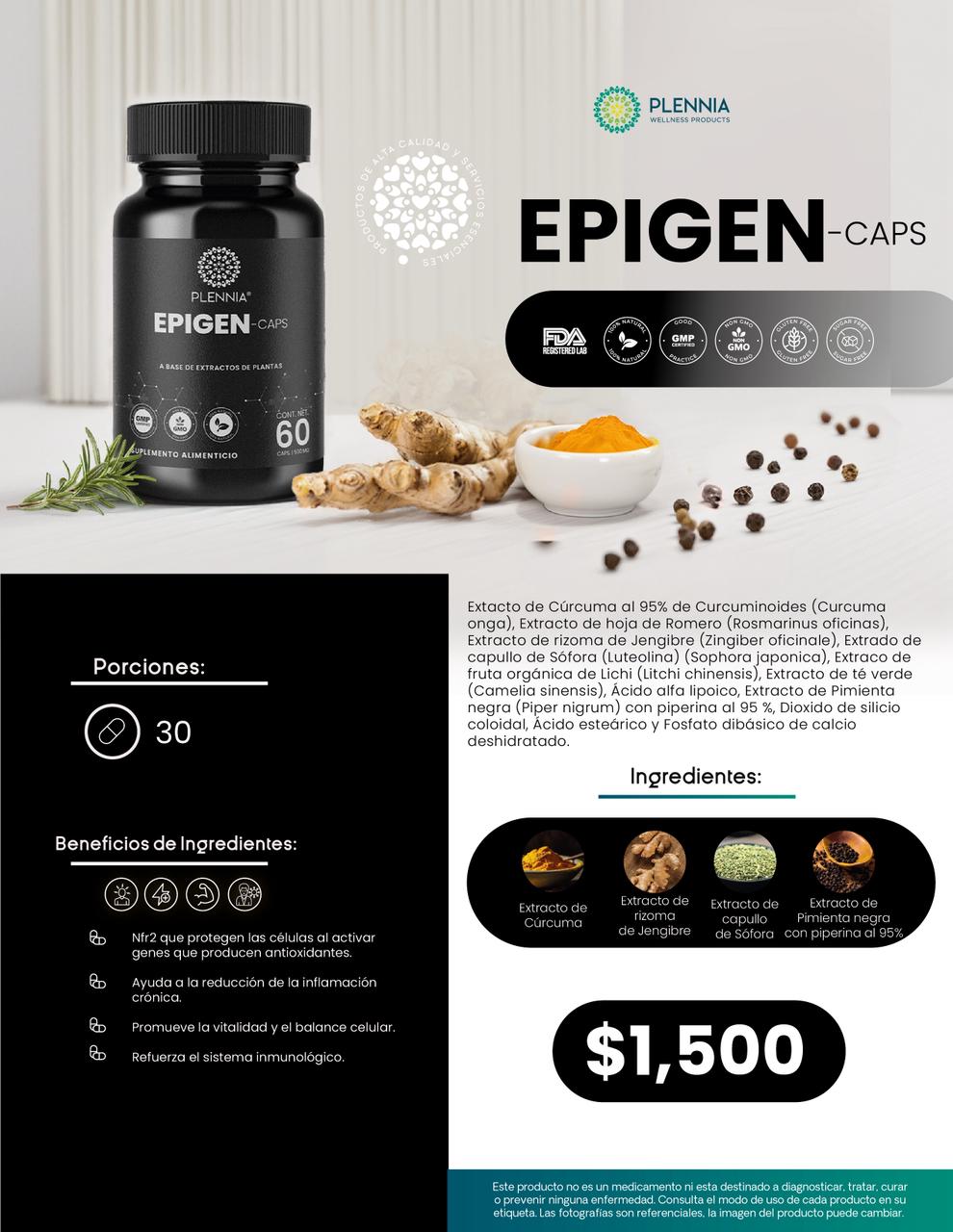 Epigen-Caps | Tecnología Envejecimiento | Plennia MX - Plennia Mexico