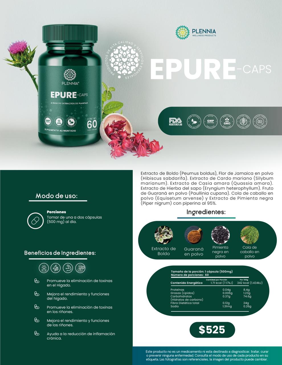 Epure-Caps | Higado y Desintoxicación | Plennia MX - Plennia Mexico