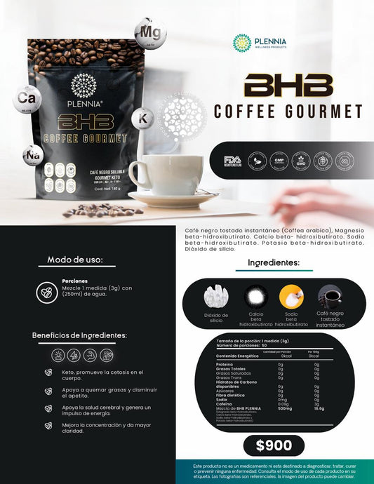 BHB Coffee | Café Keto con Sales BHB para Energía y Enfoque Mental - Plennia Mexico
