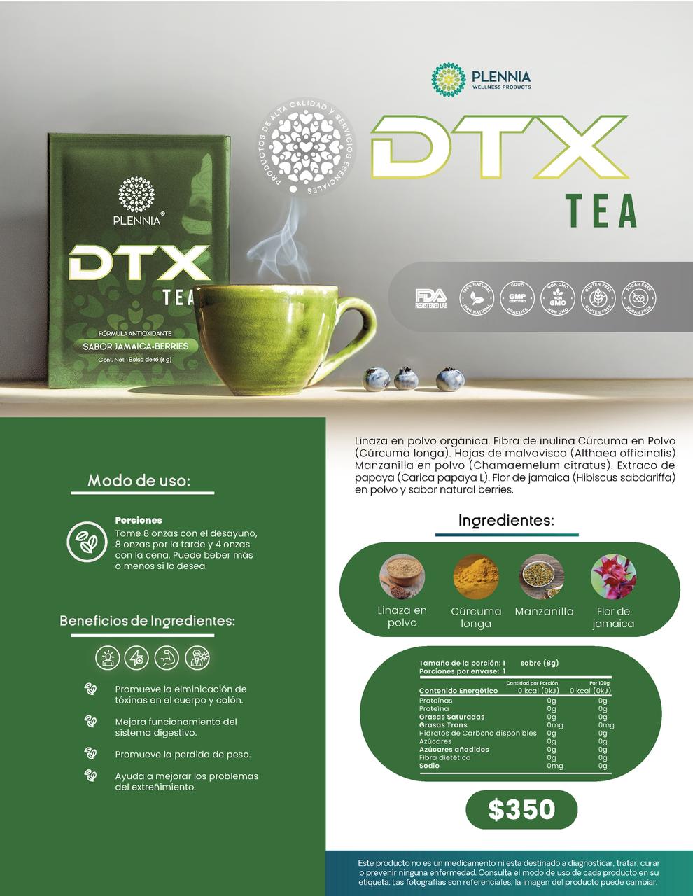 DTX TEA | Detox | Plennia MX - Plennia Mexico
