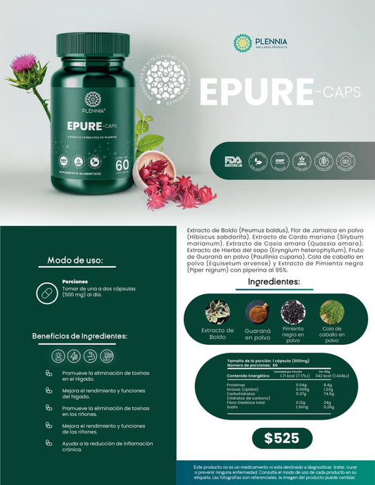 Epure-Caps | Higado y Desintoxicación | Plennia MX - Plennia Mexico