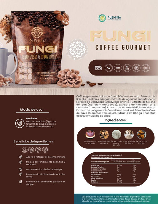 Fungi Coffee | Café con Hongos Adaptógenos para Enfoque y Energía | Plennia MX - Plennia Mexico