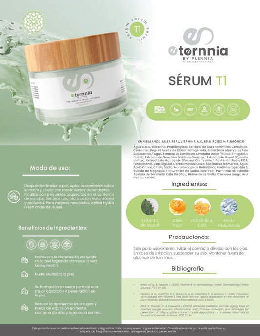 Eternnia Serum | Tratamiento Facial T1 Antienvejecimiento | Plennia MX - Plennia Mexico
